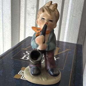 Napcoware Boy Playing Saxophone Ceramic Figurine 4‎ Inches #C7654